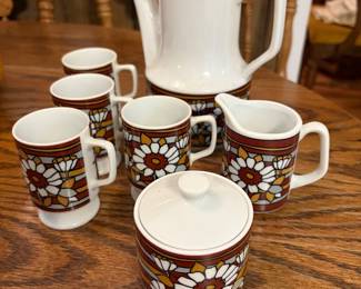 Vintage “Flower Power” ceramic coffee or tea service