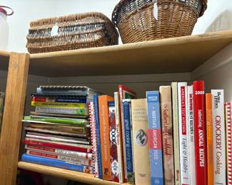 Cookbooks and baskets