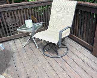 2 Swivel Chairs and 2 side tables