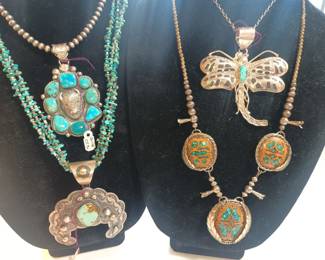 Check out these great silver and turquoise necklaces!