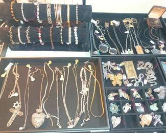 Silver chains, bangles and bracelets