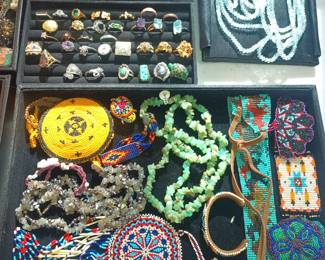 Some lovely bead necklaces and Cameo pins