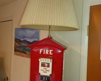 Vintage firehouse alarm converted to lamp