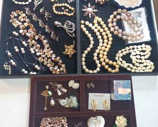 Strands, earrings, broaches..........she ate a lot of oysters