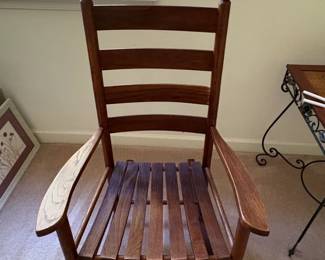 Wooden Ladder Back Rocking Chair