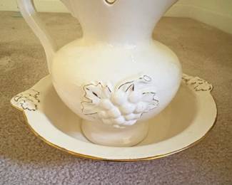 California Pottery Wash Basin and Pitcher Set