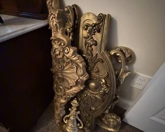 Gold medallions for above curtains and/or door decor