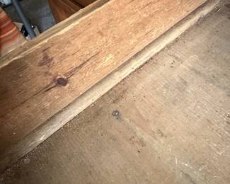 Possibly a British antique sideboard, inside trimmed drawers, handcut dovetail drawers, chamfered drawer bottoms with wavy board bottoms so possible before 1878?