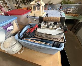 Vintage steamer to apply facing and trim to curtains
