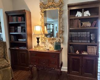 Chinese Chippendale Mirror, Culver glasses, MCM ice bucket