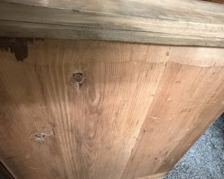 Possibly a British antique sideboard, inside trimmed drawers, handcut dovetail drawers, chamfered drawer bottoms with wavy board bottoms so possible before 1878?