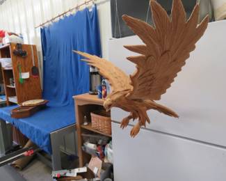 Lot 340. Hanging carved bird of prey, made from resin?