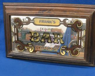 Lot 447. Frank's Bar mirror, 18" x 11" x 3"