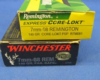 Lot 442. 39 7mm-08 Rem. rounds. 20 Winchester. 19 Remington.