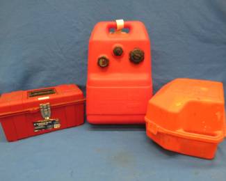Lot 117. 6 gal. marine tank, Skilsaw case, and a tool case.