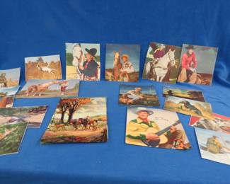 Lot 210. Colored pictures of wildlife, cowboys, and more