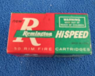Lot 334. 50 Remington HiSpeed 22LR cartridges in original box in VG condition