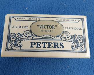 Lot 209. 50 Peters "Victor" 22 L.R. cartridges