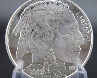 Lot 499. 2013 One Troy Ounce silver Buffalo round