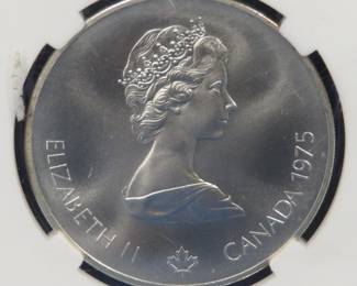 Lot 103. Sterling silver proof coin from the 1976 Montreal Olympics, 23.8 grams per seller