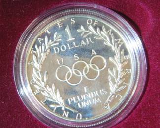 Lot 100. 1988 silver Olympic proof dollar