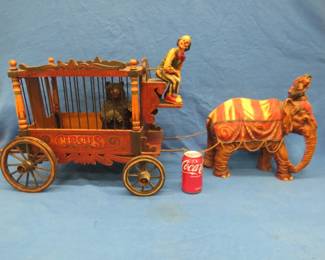 Lot 70. Decorative circus wagon and elephant