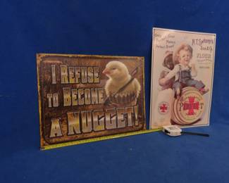 Lot 342. Two metal signs