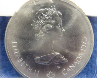 Lot 109. 1975 Canadian $10 sterling silver 1976 Montreal Olympics coin containing .7227 troy ounces of pure silver