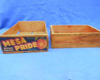 Lot 246. Remington wooden ammo box and a wooden fruit box