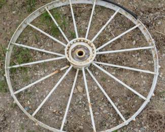 Lot 131. 38-inch old iron wheel