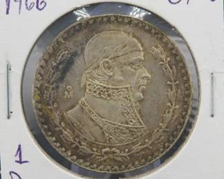 Lot 479. 1966 silver Mexican Peso 16 grams