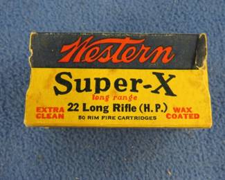 Lot 335. 50 Western Super-X 22 LR cartridges in original box and in good condition