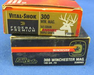 Lot 444. 38 300 WIN MAG rounds. 20 Winchester. 18 Federal.