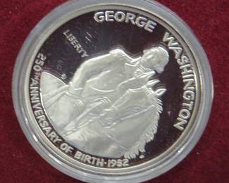 Lot 199. Two 1982 George Washington 90% silver commemorative Half Dollar coins with CAs