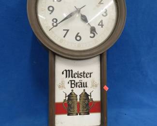 Lot 217. Meister Brau battery-operated non-working clock, 22" H x 12" W