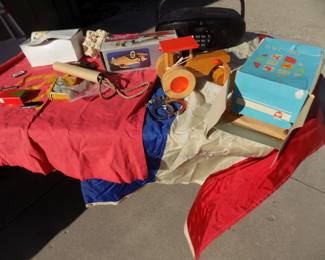 Lot 293. Wooden toy tractor and more