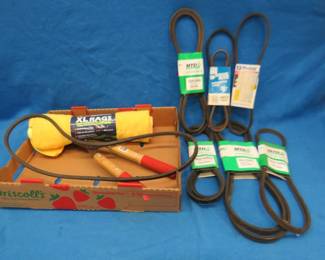 Lot 55. Belts, shears, and shop towels