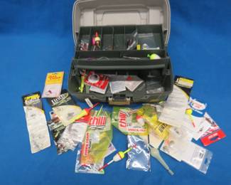 Lot 435. Tackle box with newer tackle including lots of bobbers