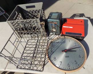 Lot 295. IBM wall clock and more