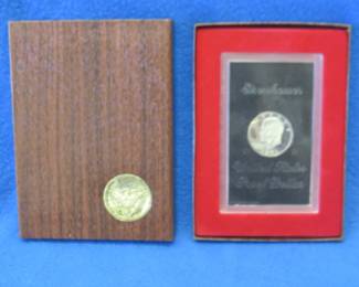 Lot 380. 1971 S Eisenhower silver proof dollar coin. 40% silver.