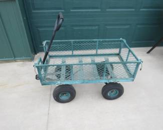 Lot 182. Pull-behind garden cart with removable sides