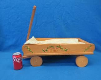Lot 369. Home-built doll or child's wooden wagon