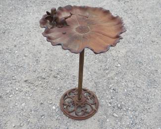 Lot 124. Cast iron fairy birdbath. 24"H x 16"W