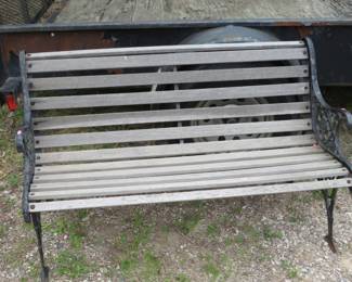 Lot 140. Wooden-slat garden bench