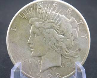 Lot 38. 1922 S peace dollar