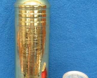 Lot 408. Highly polished brass Pyrene fire extinguisher with a wall bracket