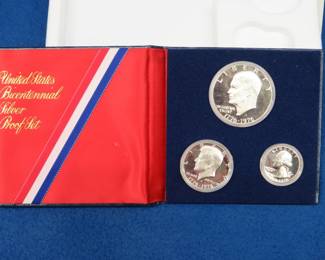 Lot 106. 1976 U.S. Bicentennial Silver Proof set with a total of .53802 troy ounces of pure silver