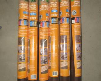 Lot 491. Six new weed control landscape fabric rolls. Each is 3' x 50'.