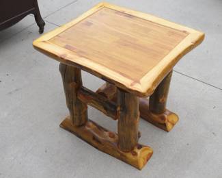Lot 154. Log-style occasional table 22 x 21 x 19 inches