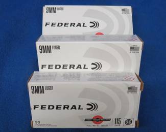Lot 489. 150 Federal 9mm rounds